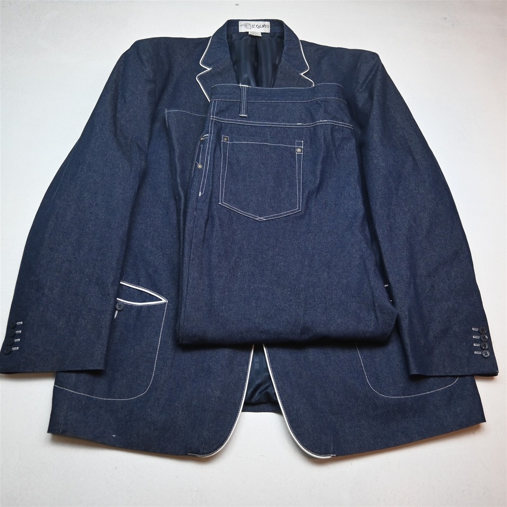 Il Canto 56L‎ 50x32 Dark Rinse Denim Mens Jacket Pants Suit